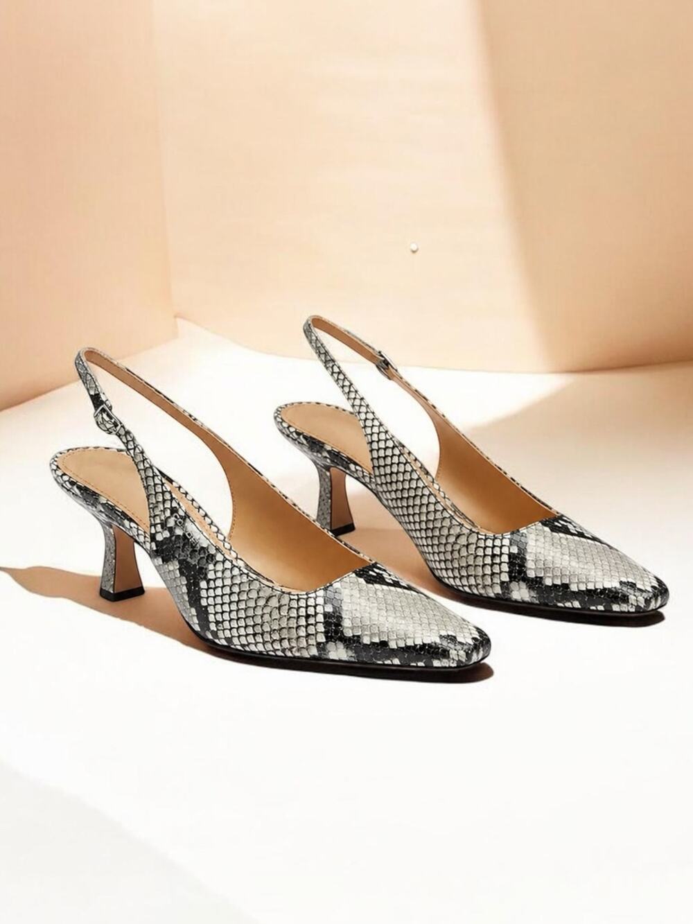 NWT Coach CDG08 Snake Print Slingback Heel Size 9B